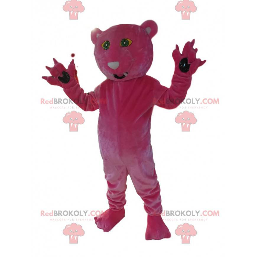 Mascot fuchsia panther. Panther costume - Redbrokoly.com