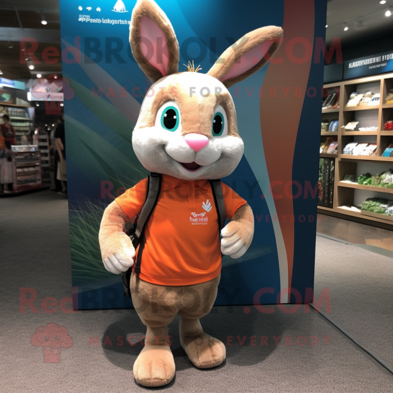 nan Wild Rabbit mascot costume character dressed with a Running Shorts and Tote bags