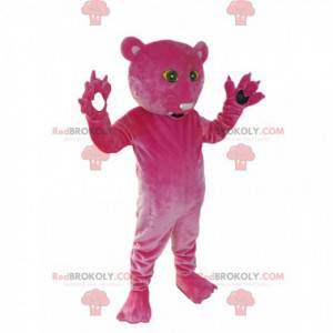 Mascot fuchsia panther. Panther costume - Redbrokoly.com