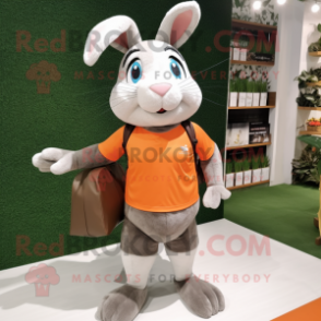 nan Wild Rabbit mascot costume character dressed with a Running Shorts and Tote bags