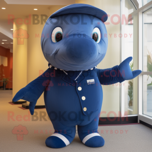 Navy Blue Whale maskot...