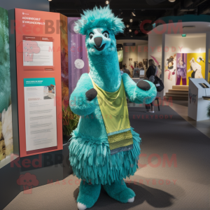 Teal Llama mascotte kostuum...