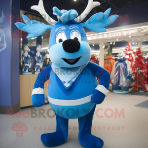 Blue Reindeer mascotte...