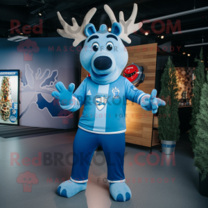 Blue Reindeer mascotte...