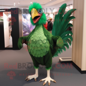 Green Pheasant mascot costume character dressed with a Trousers and Ties