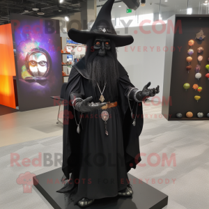 Black Wizard maskot kostym...