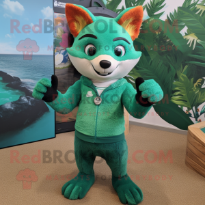 Green Fox mascotte kostuum...