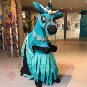 Turquoise Okapi mascotte...