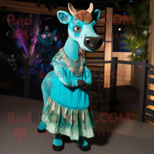 Turquoise Okapi mascotte...