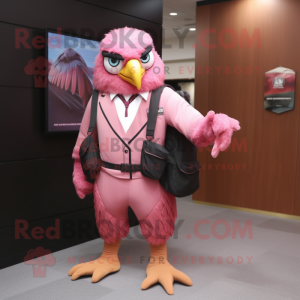 Pink Falcon maskot kostume...