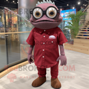 Maroon Piranha maskot...