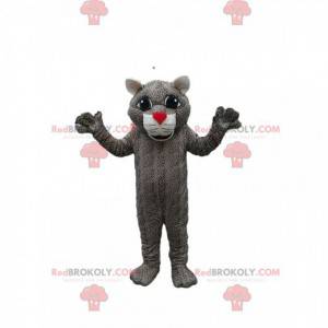 Mascotte leopardo con muso rosso. Costume da leopardo. -