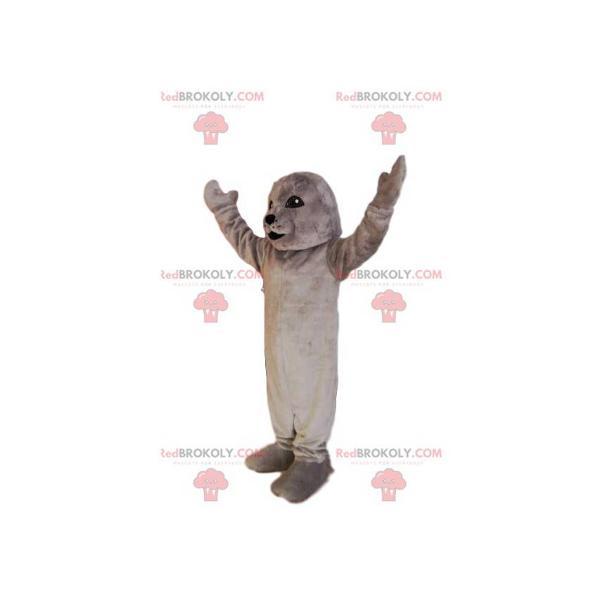 Mascote da foca cinza. Fantasia de foca - Redbrokoly.com