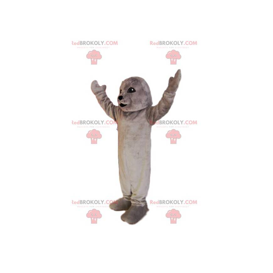 Mascotte de phoque gris. Costume de phoque - Redbrokoly.com