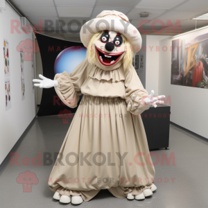 Beige Evil Clown maskot...