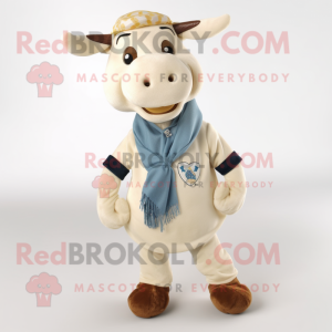 Cream Bull mascotte kostuum...