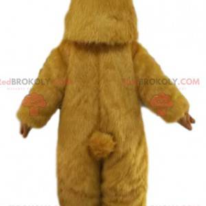 Mascotte dell'orso bruno molto allegra. Costume da orso -