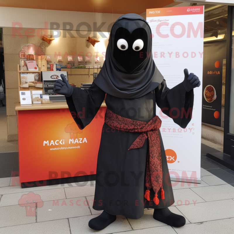 Black Tikka Masala mascot costume character dressed with a Culottes and Scarf clips