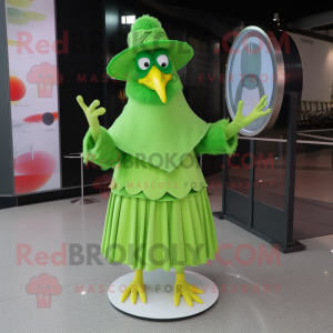 Lime Green Rooster mascotte...