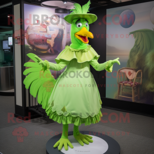 Lime Green Rooster maskot...