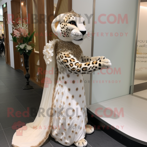 Tan Leopard maskot kostume...