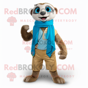 Sky Blue Meerkat mascotte...