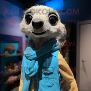 Himmelblå Meerkat maskot...