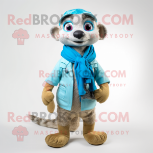 Sky Blue Meerkat mascotte...