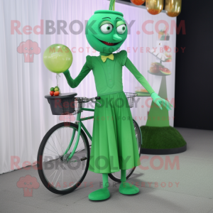 Grön encyklist maskot...