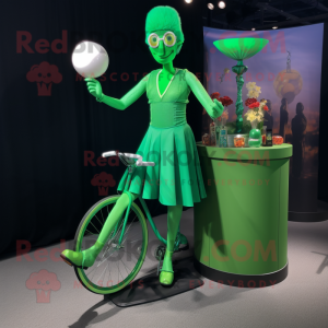 Grøn Unicyclist maskot...