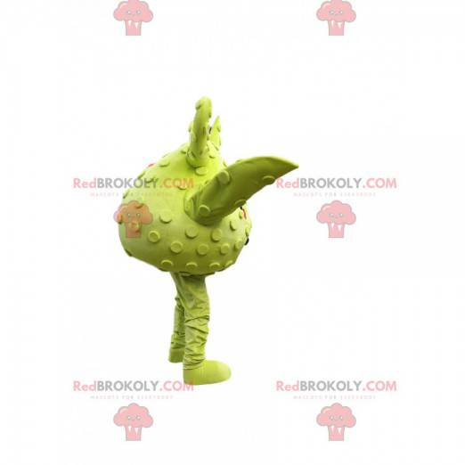 Mascotte de petit monstre rond et vert. Costume de monstre -