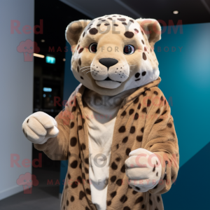 Tan Leopard maskot kostym...