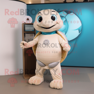 Beige Sea Turtle maskot...