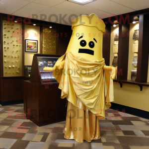 Guld Lasagne maskot kostume...
