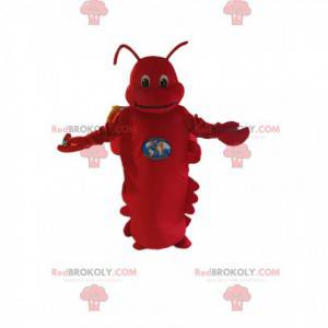 Mascote da lagosta vermelha. Fantasia de lagosta vermelha -