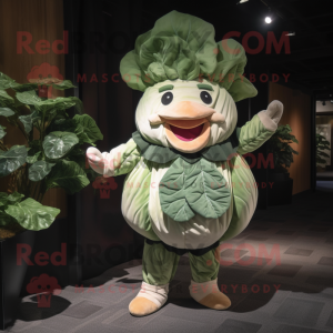 Peach Cabbage Leaf maskot...
