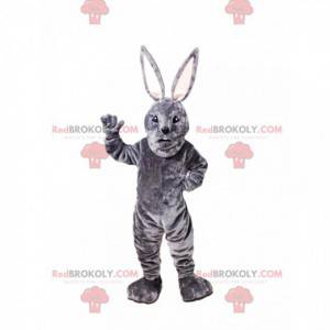 Gray rabbit mascot. Bunny costume - Redbrokoly.com
