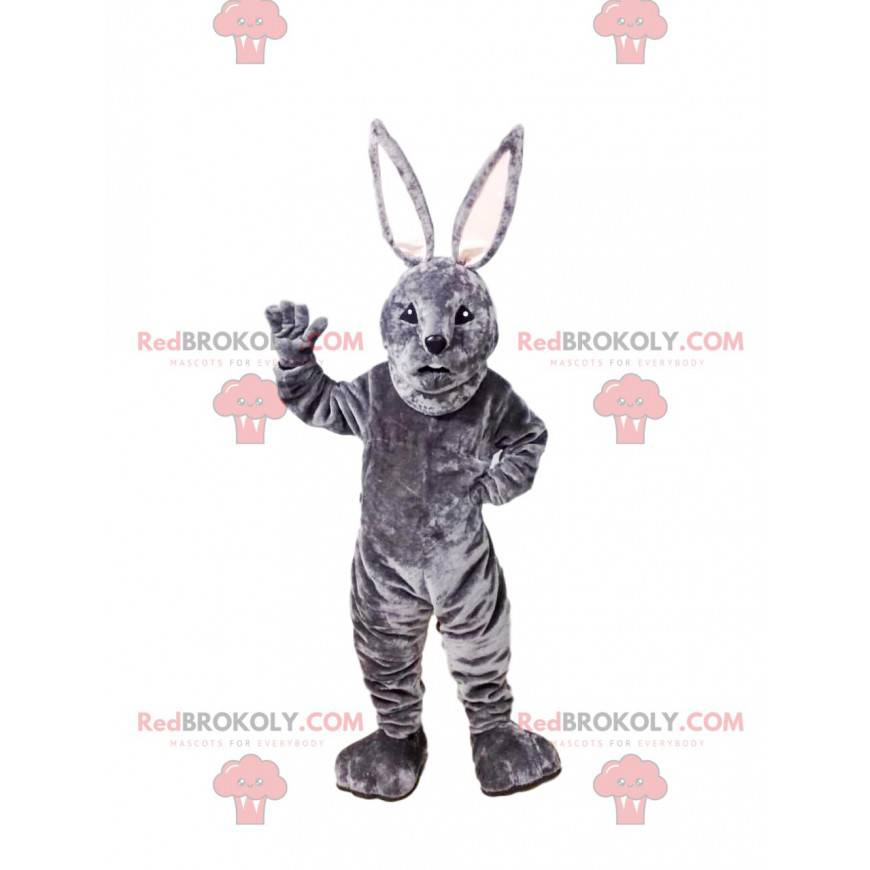 Grå kanin maskot. Bunny kostume - Redbrokoly.com
