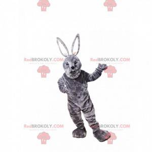 Gray rabbit mascot. Bunny costume - Redbrokoly.com