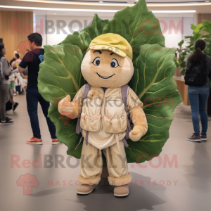 Beige Cabbage Leaf maskot...