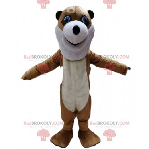 Brown Fox Maskottchen mit seiner spitzen Nase. - Redbrokoly.com