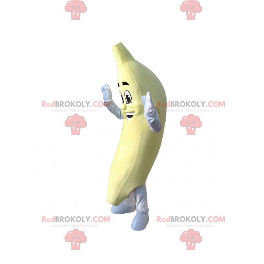 Lächelndes Bananenmaskottchen. Bananenkostüm - Redbrokoly.com