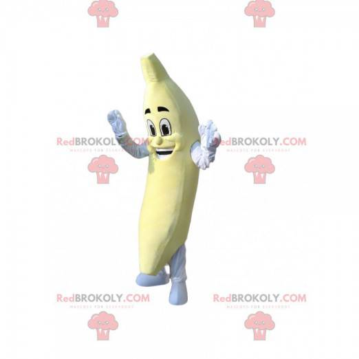Mascotte de banane souriante. Costume de banane - Redbrokoly.com