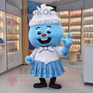 Himmelblå Cupcake maskot...