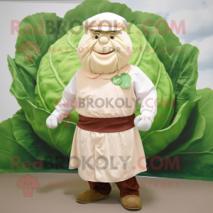 Beige Corned Beef And Cabbage mascot costume character dressed with a Poplin Shirt and Cufflinks
