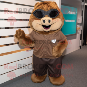 Brown Beaver maskot kostym...