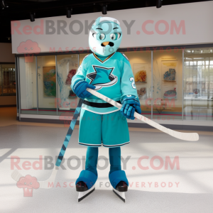 Teal ijshockeystick...