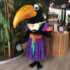 nan Toucan mascot costume character dressed with a A-Line Dress and Brooches