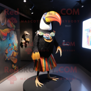 nan Toucan mascot costume character dressed with a A-Line Dress and Brooches