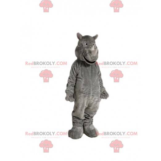 Mascote do rinoceronte cinzento. Fantasia de rinoceronte -